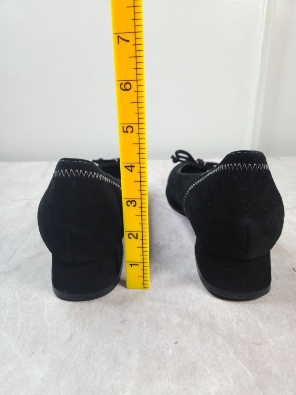Arch Support Comfort Pumps 8.5 Wide Black Suede Block Heel Minimalist Dress Shoe - Picture 4 of 11